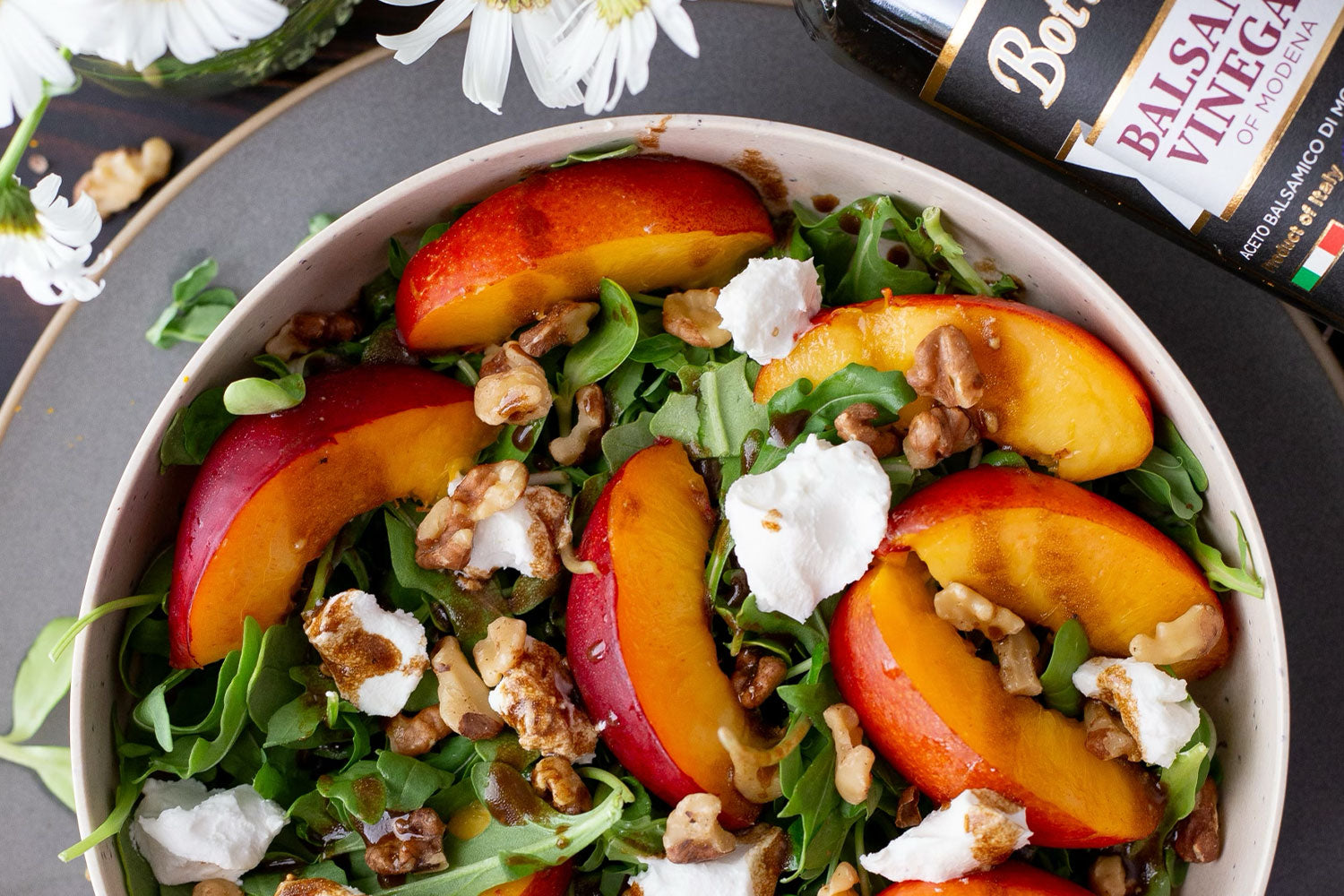 Nectarine salad with balsamic vinaigrette