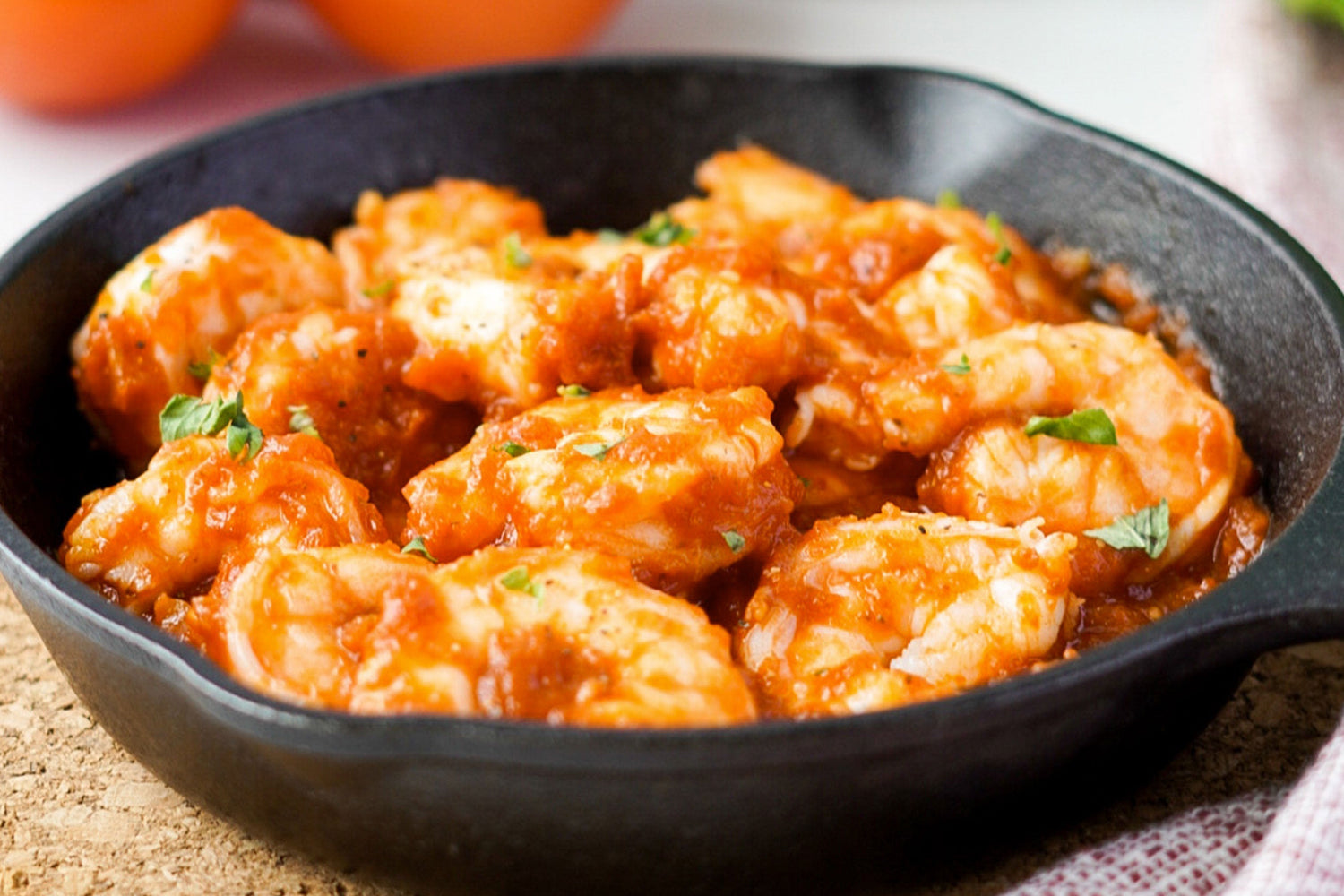 Roasted Garlic Shrimp over Linguini