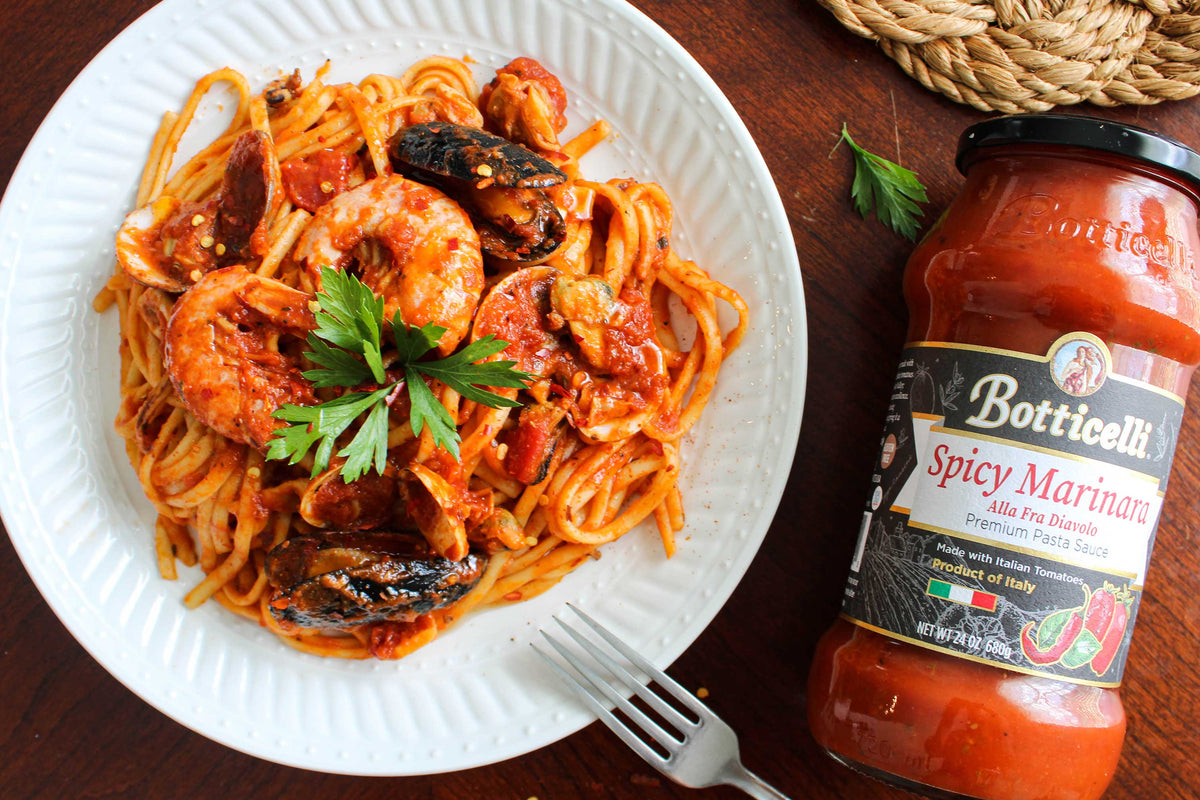 Spicy Seafood Marinara With Linguine Botticelli Foods