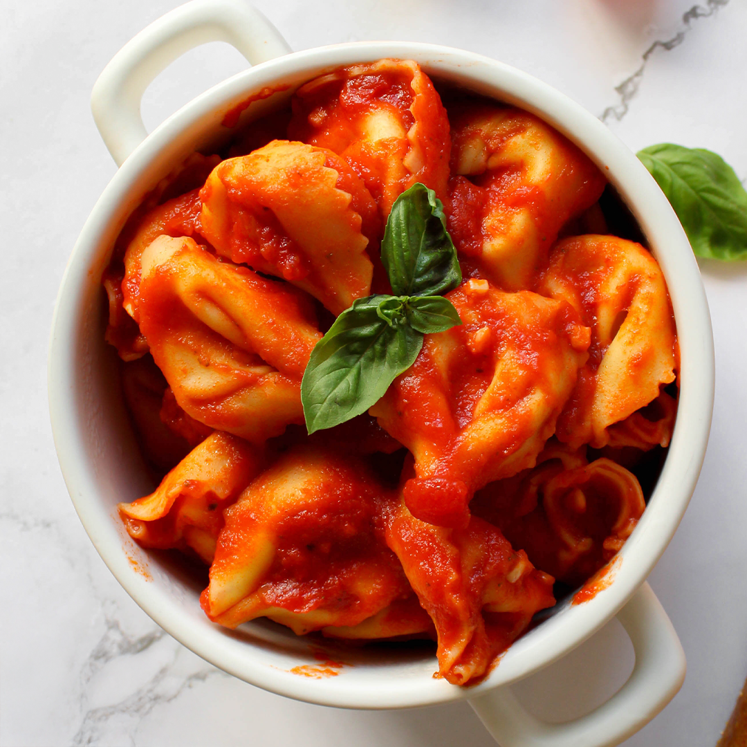 cheese tortellini with pasta sauce