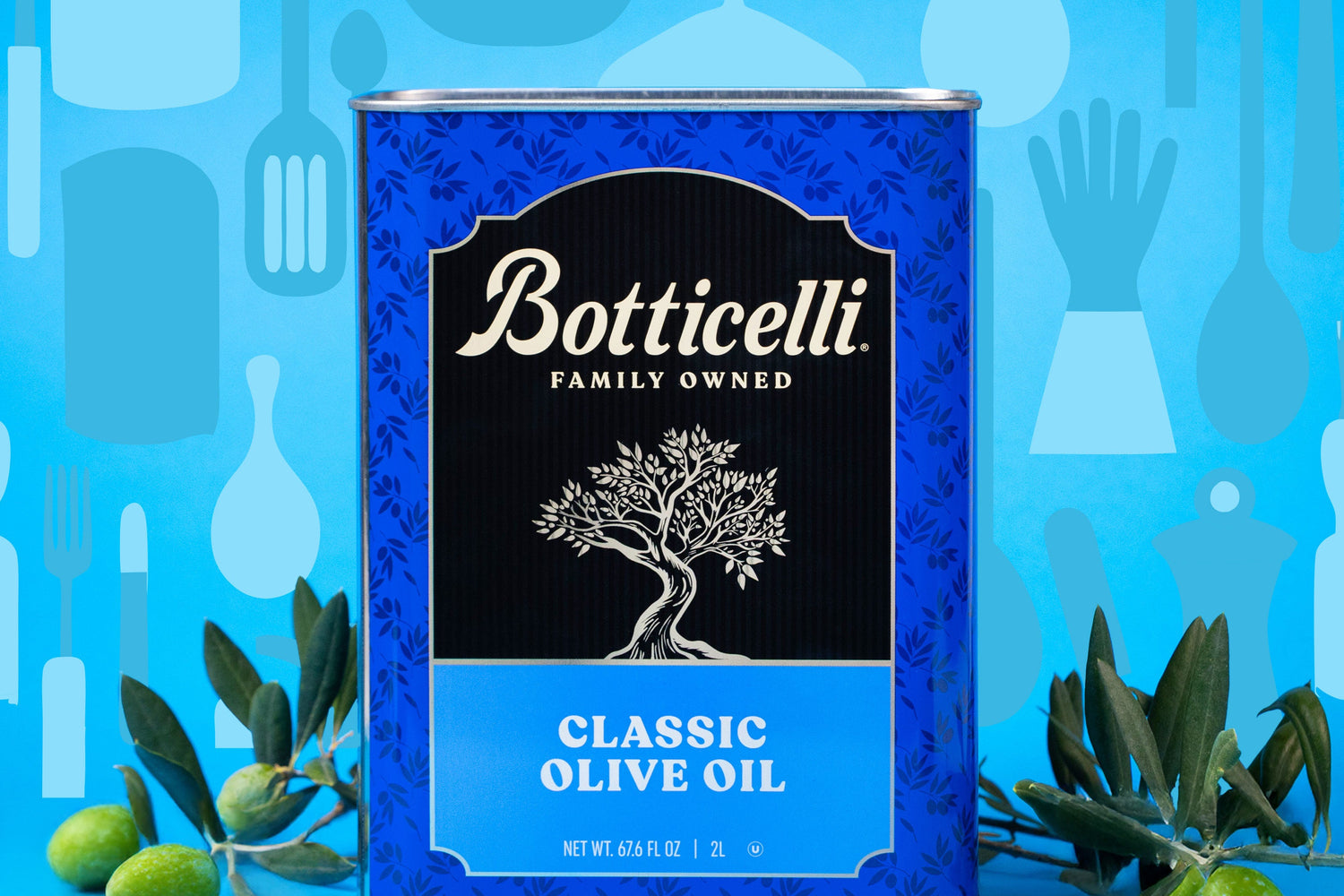 Classic Olive Oil with ingredients next to it