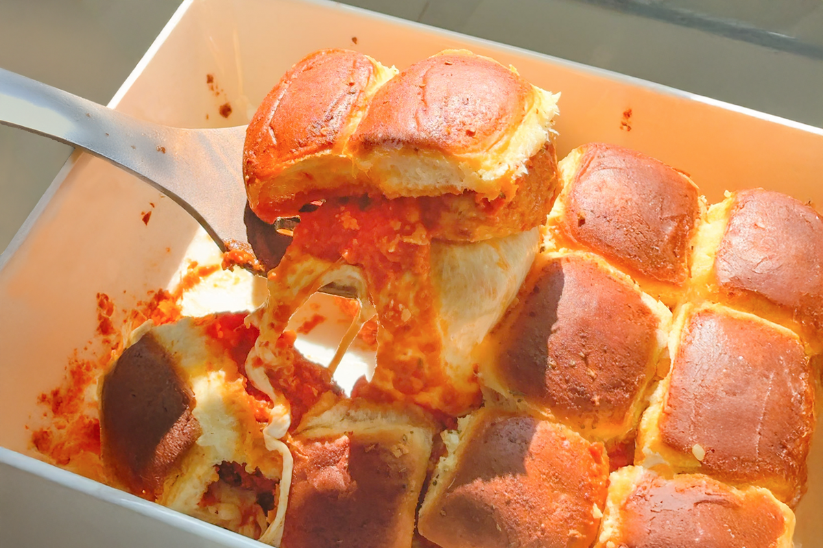 Cheesy Chicken Meatball Sliders