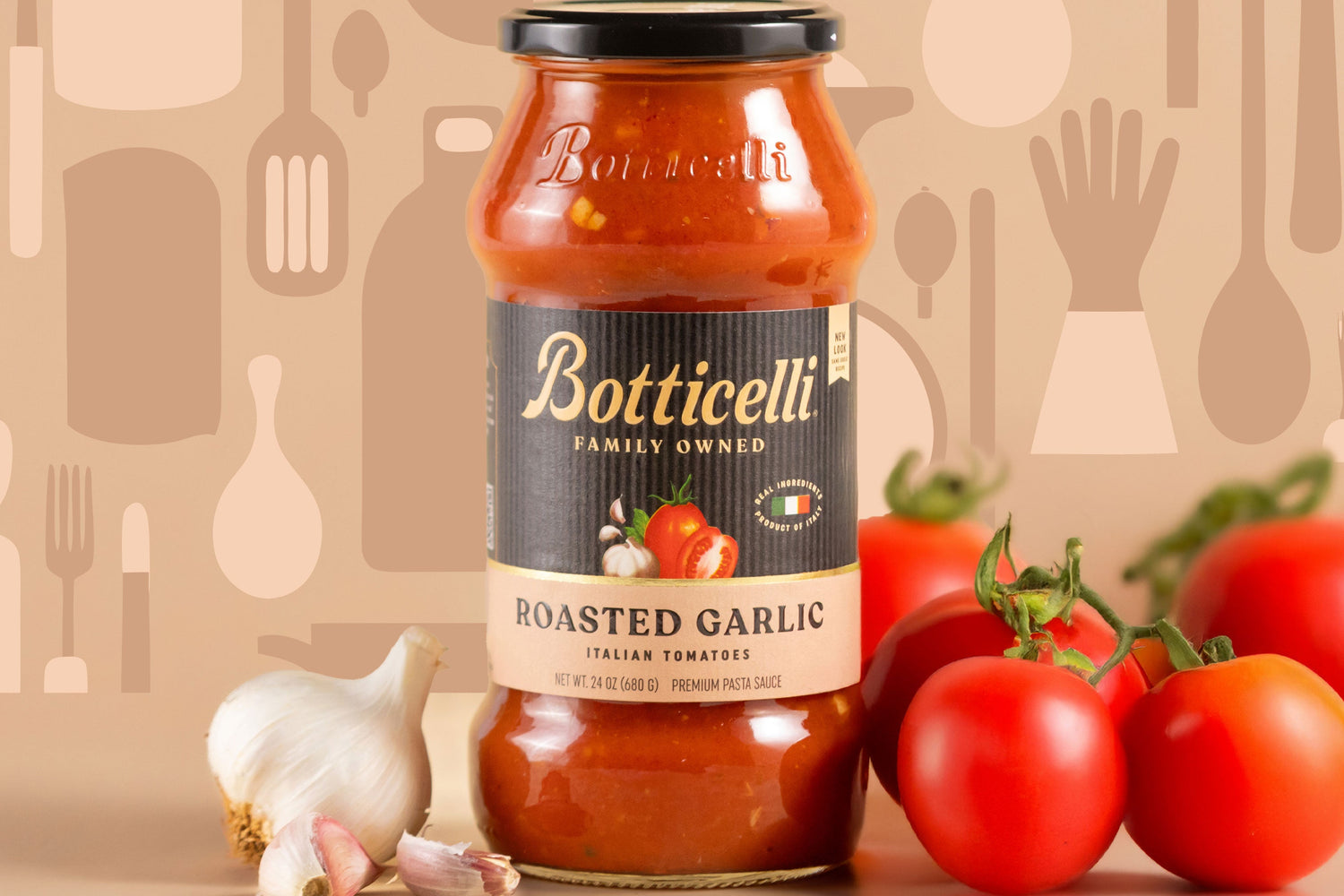 Roasted Garlic Sauce with ingredients next to it