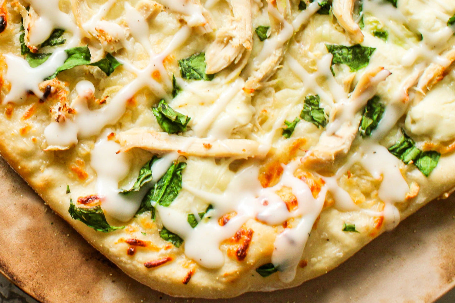 Chicken & Spinach Alfredo Pizza