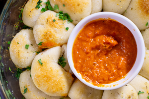 Pull Apart Garlic Butter Rolls with Alla Vodka Sauce