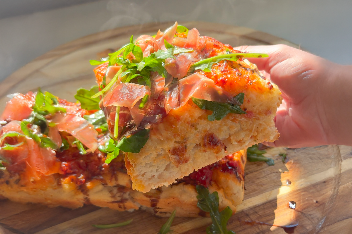 Hot Honey Focaccia Pizza