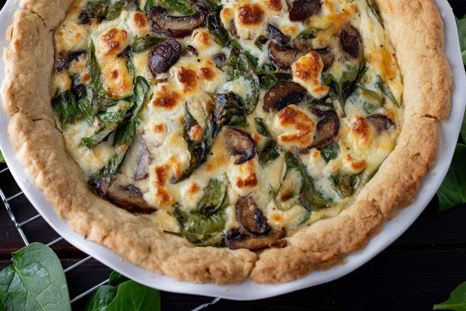 Mushroom & Spinach Quiche