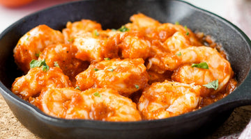 Roasted Garlic Shrimp over Linguini