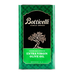 Botticelli olive oil canister with green and black design