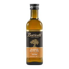 Bottle of Botticelli olive oil on a white background