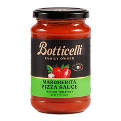 Jar of Botticelli Margherita Pizza Sauce on a white background