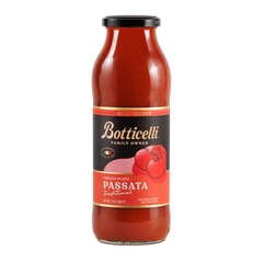 Bottle of Botticelli Passata on a white background