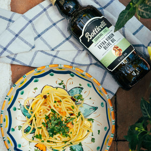 pasta sautéed in Cooking extra virgin olive oil and garlic